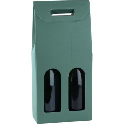 Scatola 2 bottiglie cm.18x9x38,5 fibra verde
