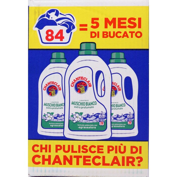 Chanteclair lavatrice al muschio bianco 28 lavaggi lt..1,26 x3