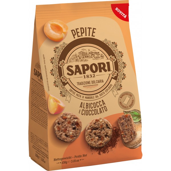 Sapori pepite albicocca cioccolato gr.108