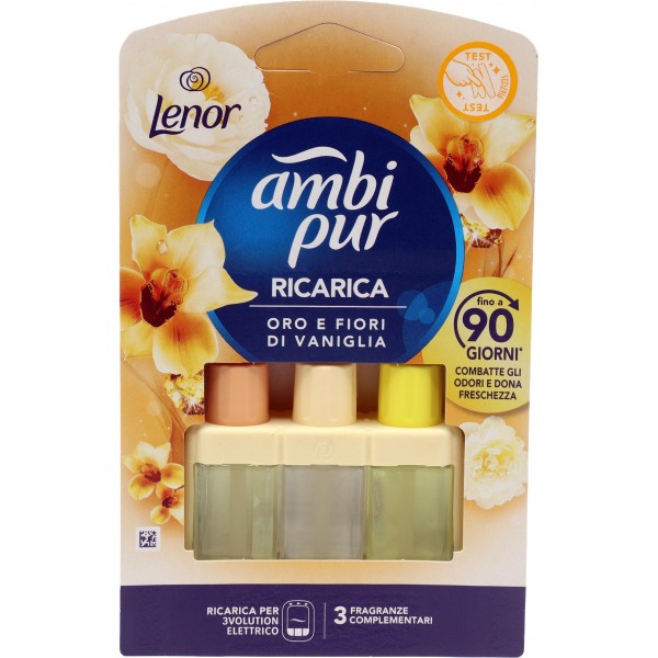 Ambi Pur Profumatore per Ambienti Elettrico Ricarica 3Volution, Oro e Fiori di Vaniglia 20 ml Ambi Pur Profumatore per Ambienti Elettrico Ricarica 3Volution, Oro e Fiori di Vaniglia 20 ml