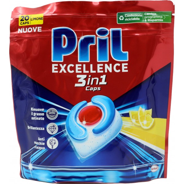 PRIL Excellence 3in1 Caps Limone 20pz (362g)