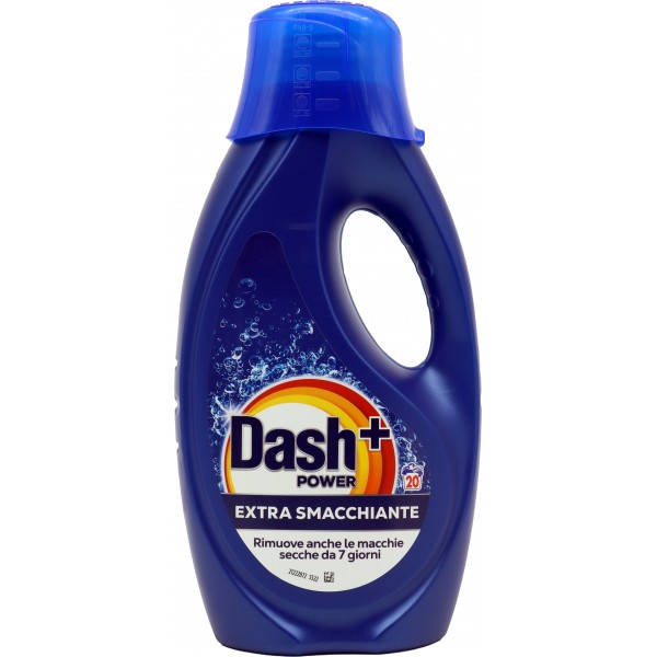 Dash Power Detersivo Liquido Lavatrice, Azione Extra-Smacchiante, 20 Lavaggi 900 ml