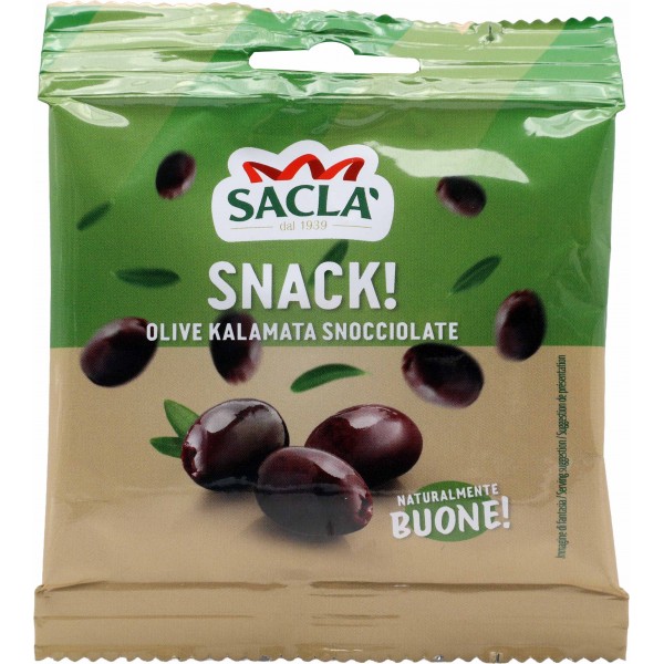 Saclà Snack! Olive Kalamata Snocciolate busta 33 g