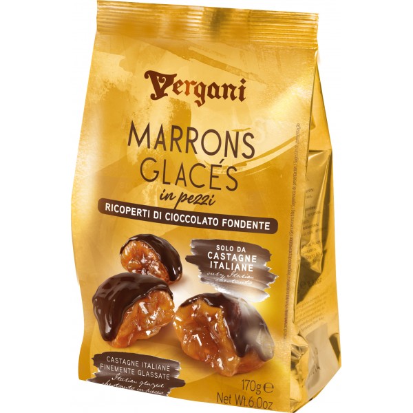 Vergani marron glace' cioccolato fondente gr.170