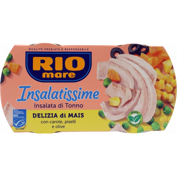 Rio mare Insalatissime Delizia di Mais con carote, piselli e olive 2 x 160 g Rio mare Insalatissime Delizia di Mais con carote, piselli e olive 2 x 160 g