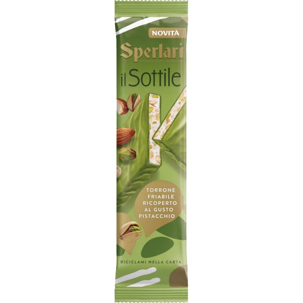 Sperlari il Sottile Torrone Friabile Ricoperto al Gusto Pistacchio 110 g Sperlari il Sottile Torrone Friabile Ricoperto al Gusto Pistacchio 110 g