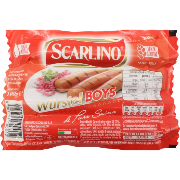 Scarlino wurstel puro suino pz.4 gr.100