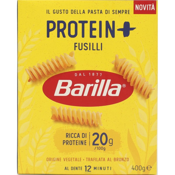Barilla Protein+ Fusilli, Pasta Ricca di Proteine di Origine Vegetale, 400 g