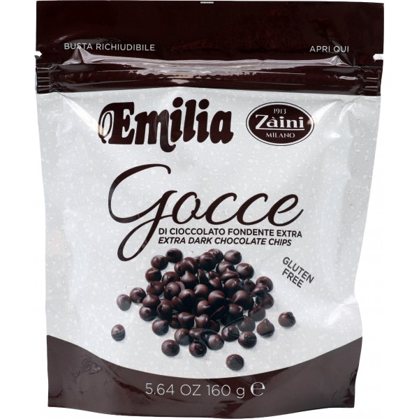 Zàini Emilia Gocce di Cioccolato Fondente Extra 160 g Zàini Emilia Gocce di Cioccolato Fondente Extra 160 g