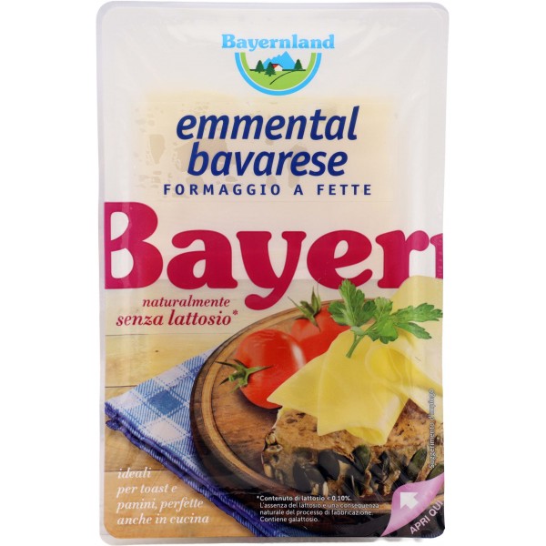 Bayernland emmental fette senza lattosio gr.100 Bayernland emmental fette senza lattosio gr.100