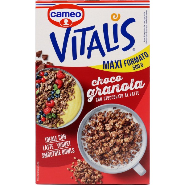 Cameo Vitalis choco granola con Cioccolato al Latte 500 g
