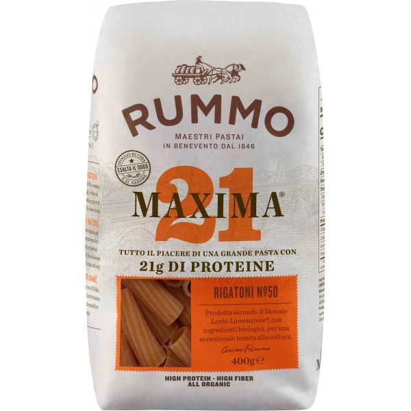 Rummo pasta rigatoni maxima protein gr.400 Rummo pasta rigatoni maxima protein gr.400