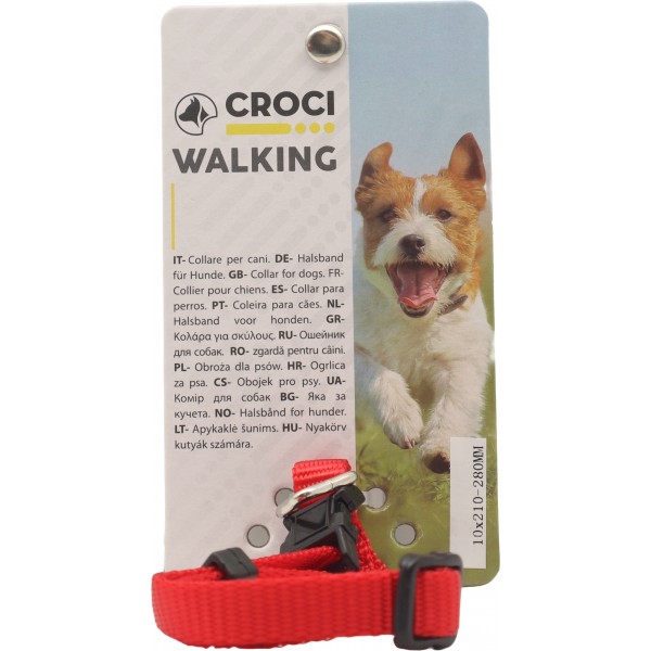 Croci collare rosso 10mm regolabile Croci collare rosso 10mm regolabile