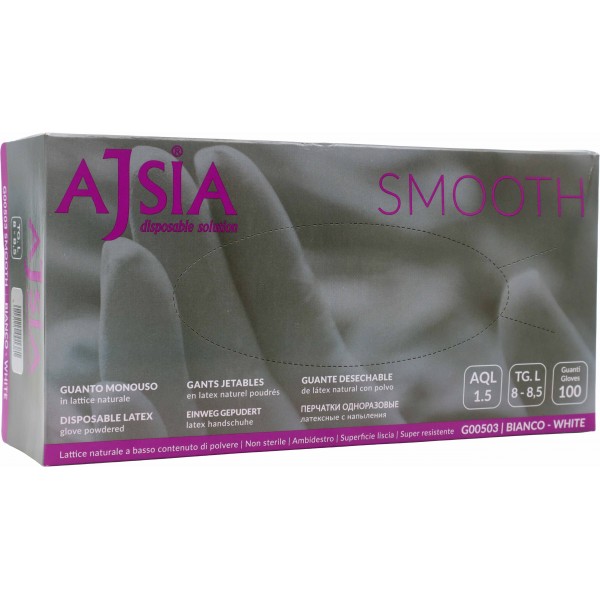Ajsia guanti lattice smooth bia.tag L pz.100