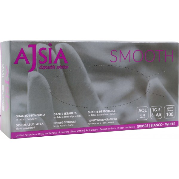 Ajsia guanti lattice smooth bia.tag S pz.100 Ajsia guanti lattice smooth bia.tag S pz.100