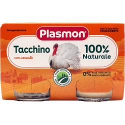 Plasmon Tacchino Omogeneizzato con Tacchino e Cereale 2 x 120 g
