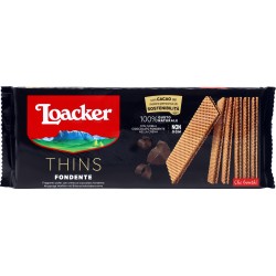 Loacker Thins Fondente Wafer con crema al Cioccolato Fondente...