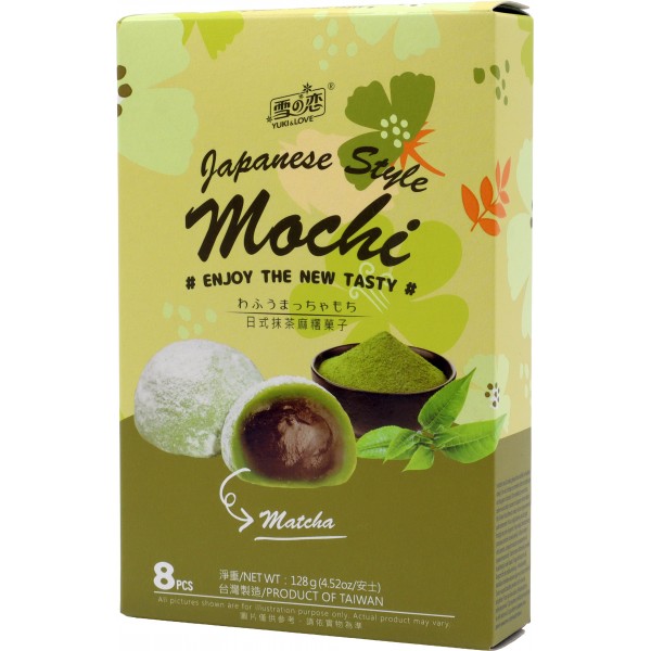 Mochi rice cake matcha y&l pk 128g Mochi rice cake matcha y&l pk 128g
