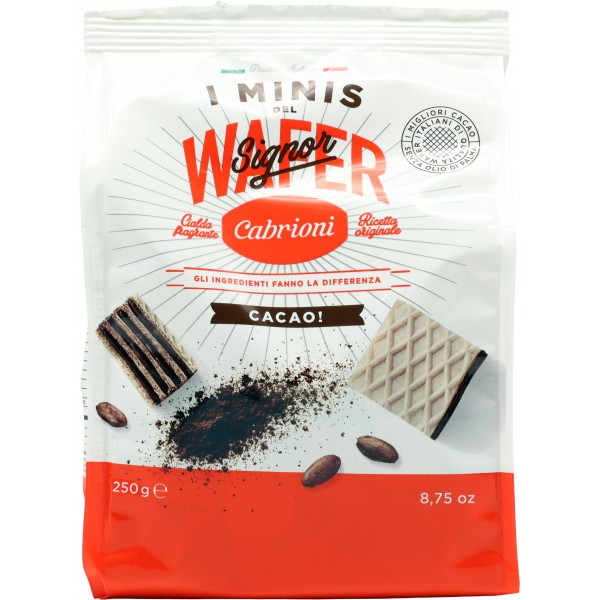 Cabrioni wafers minis cacao gr.250 Cabrioni wafers minis cacao gr.250