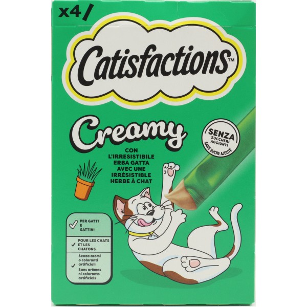 Catisfactions Snack Gatto Creamy Erba Gatta 4 x 10 g Catisfactions Snack Gatto Creamy Erba Gatta 4 x 10 g