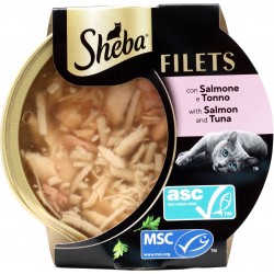Sheba Filets Cibo per gatti Umido Salmone e Tonno 60g