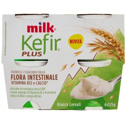 Milk Kefir Plus Flora Intestinale Bianco Cereali 4 x125 g