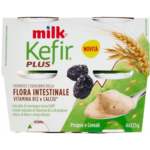 Milk Kefir Plus Flora Intestinale Prugne e Cereali 4 x 125 g Milk Kefir Plus Flora Intestinale Prugne e Cereali 4 x 125 g