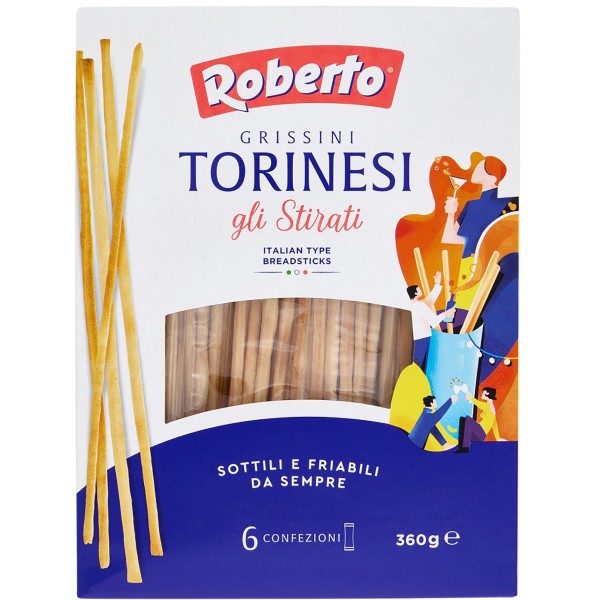 Roberto Grissini Torinesi gli Stirati 6 Confezioni 360 g Roberto Grissini Torinesi gli Stirati 6 Confezioni 360 g