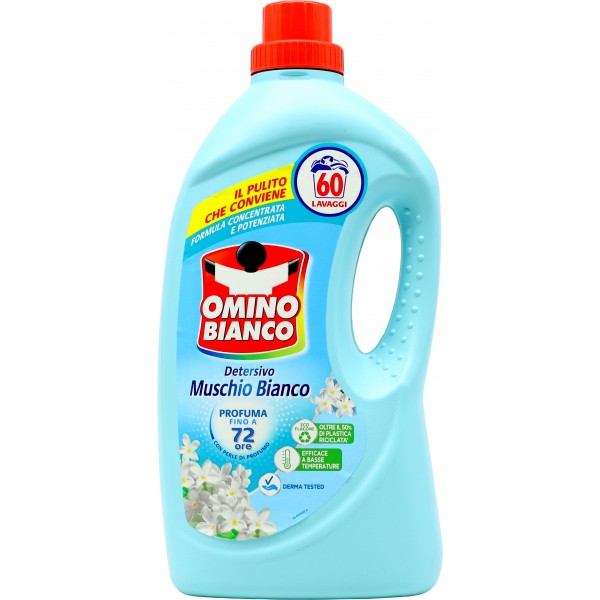 Omino Bianco Detersivo Lavatrice Liquido Muschio Bianco 60 Lavaggi 2400 ml Omino Bianco Detersivo Lavatrice Liquido Muschio Bianco 60 Lavaggi 2400 ml