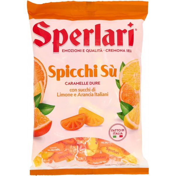 Sperlari Spicchi Sù Caramelle Dure con succhi di Limone e Arancia 420 g Sperlari Spicchi Sù Caramelle Dure con succhi di Limone e Arancia 420 g