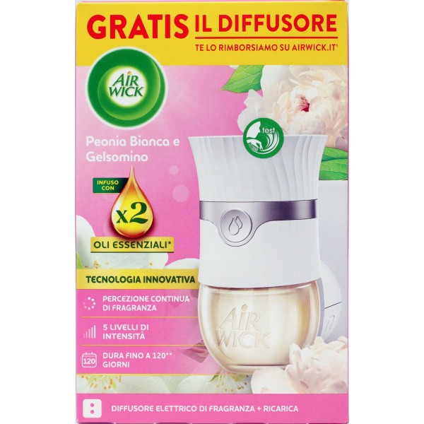 Air Wick Diffusore di Fragranza con oli essenziali Peonia Bianca e Gelsomino 19 mL