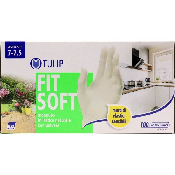 Tulip guanti lat fit soft mis.7-7.5 x100 Tulip guanti lat fit soft mis.7-7.5 x100